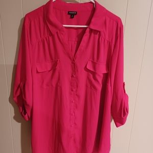 Torrid Hot Pink Harper style shirt size 3